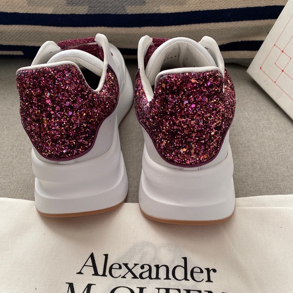 Alexander McQueen oversize sneaker white pink galaxy glitter 40/10 NWT - Picture 2 of 12